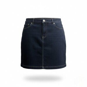 Style & Co Womens Dark Wash Denim Skirt Cotton Blend Casual Design Size M